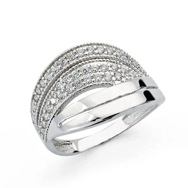 Sortija oro blanco 18k circonitas [AA0405]