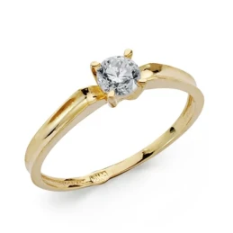 Solitario oro 18k circonita 4mm. [AA0449]