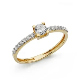 Solitario oro 18k circonitas 4mm. [AA0466]