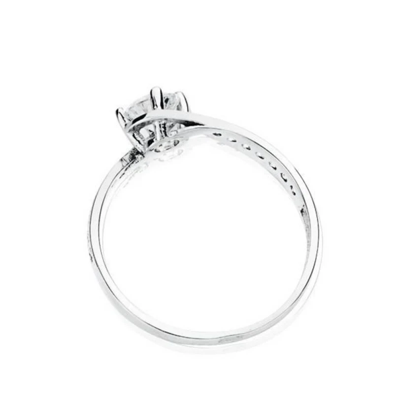 Solitario oro blanco 18k circonitas 5mm. [AA0470]