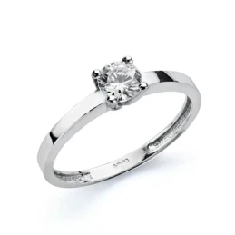 Solitario oro blanco 18k 4mm. [AA0474]