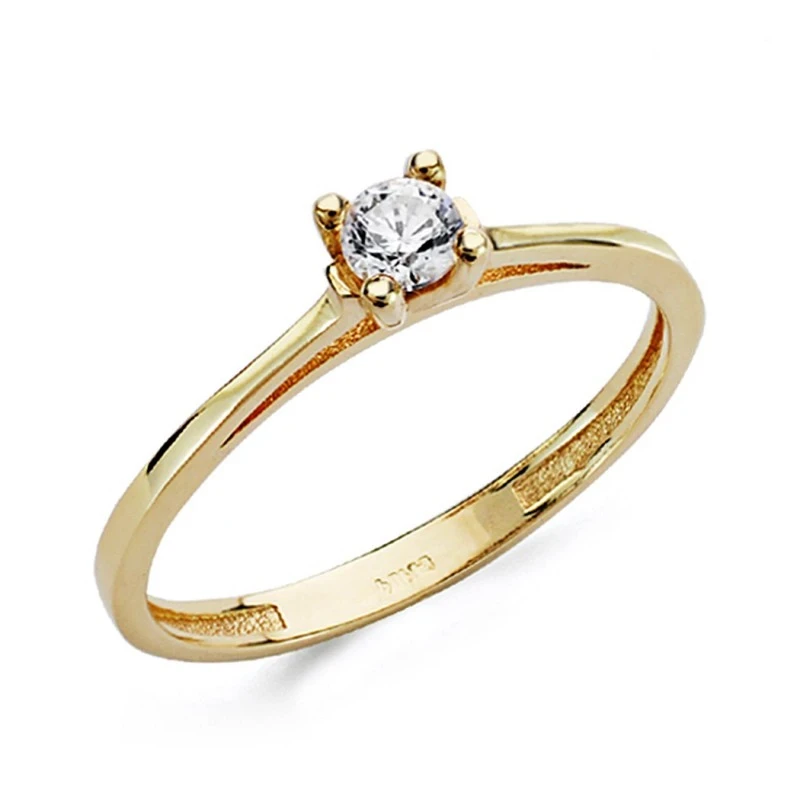Solitario oro 18k circonita 3.5mm. [AA0477]