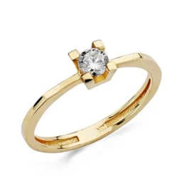 Solitario oro 18k circonita 3.5mm. [AA0479]