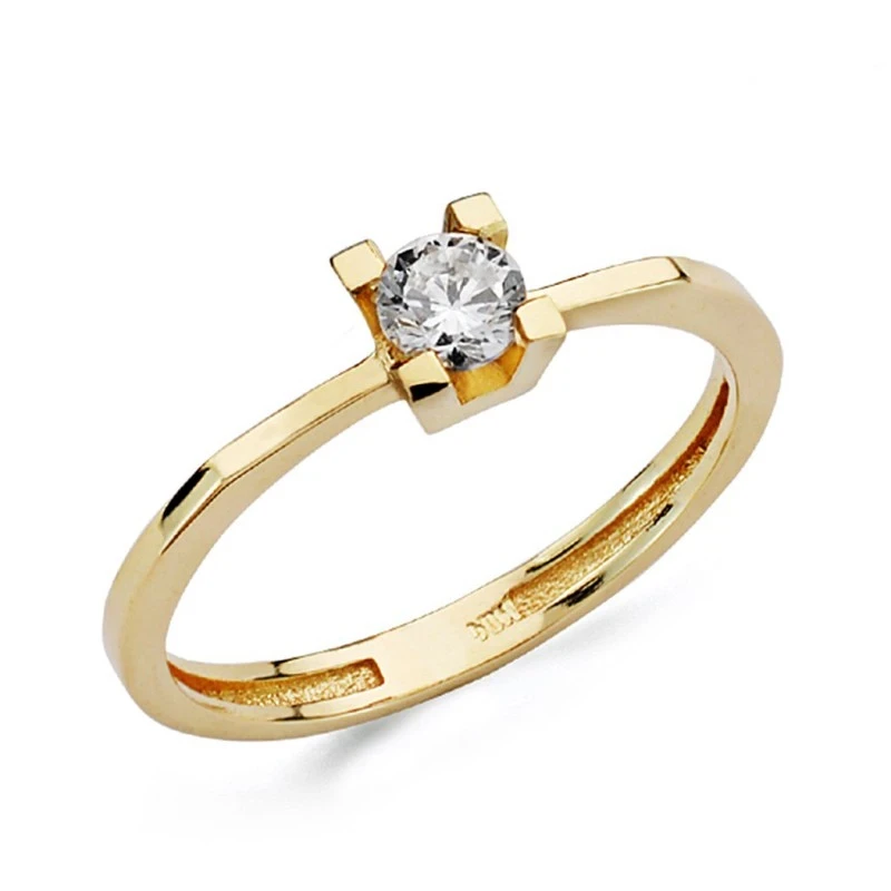 Solitario oro 18k circonita 3.5mm. [AA0479]