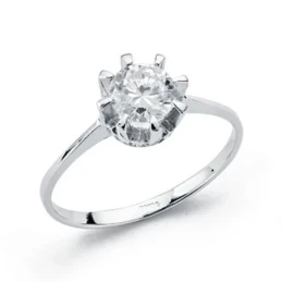 Solitario oro blanco 18k circonita 5mm. [AA0498]