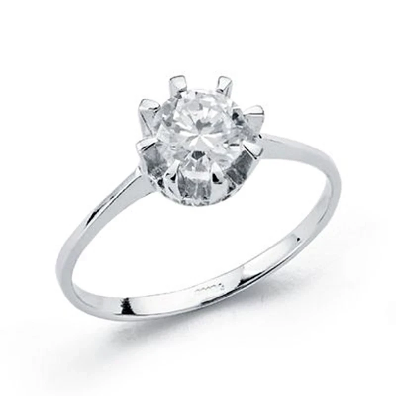 Solitario oro blanco 18k circonita 5mm. [AA0498]