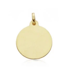 Medalla oro 18k Santa Gema 18mm. [AA0542]