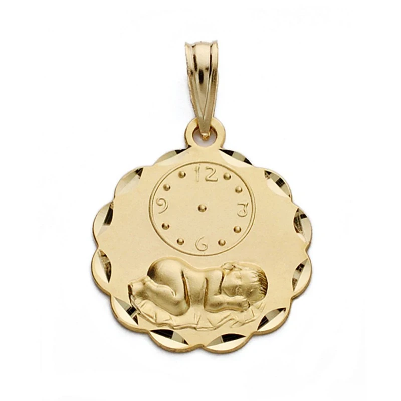 Medalla oro 18k niño reloj 19mm. [AA0582]