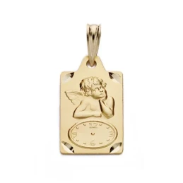 Medalla oro 18k ángel reloj 19mm. [AA0585]