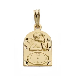 Medalla oro 18k ángel reloj 18mm. [AA0586]