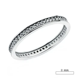Alianza oro blanco 18k circonitas 2mm. [AA0640]