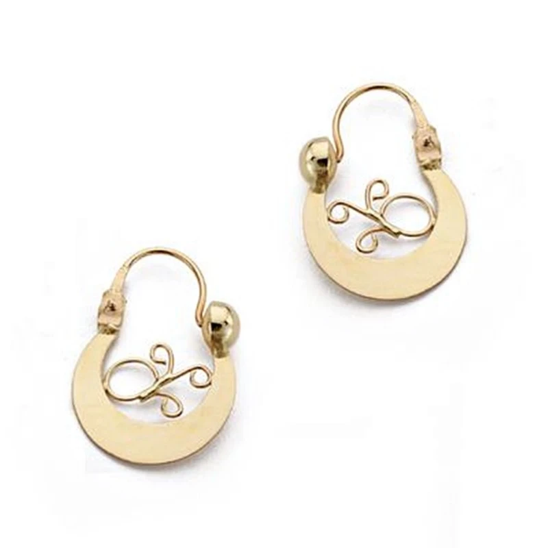 Pendientes oro 9k criollas 17mm. [AA0685]