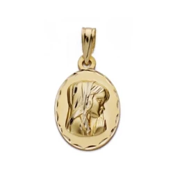 Medalla oro 9k Virgen Niña 19mm. [AA0693]