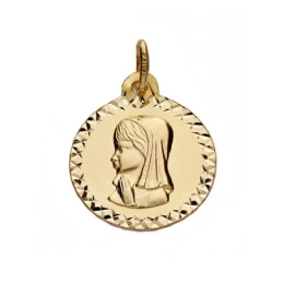 Medalla oro 9k Virgen Niña 16mm. [AA0704]