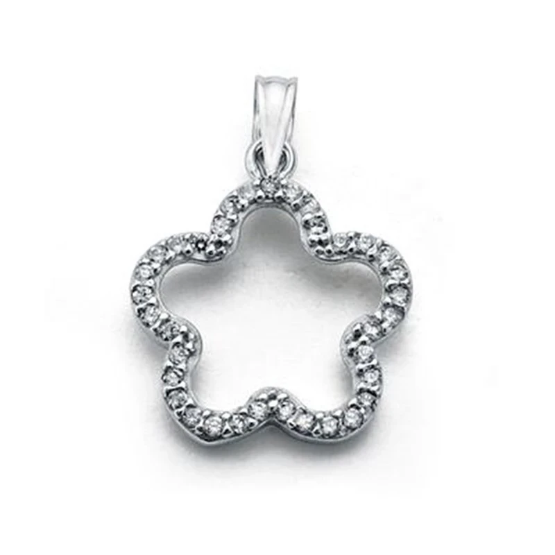 Colgante oro blanco 9k circonitas 19mm. [AA0752]