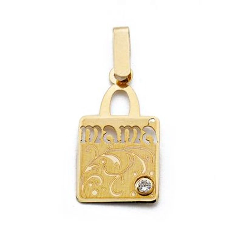 Colgante MAMA oro 9k circonita 20mm. [AA0763] Regalo día madre