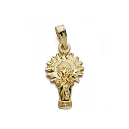 Medalla oro 9k Virgen del Pilar silueta 20mm. [AA0782]