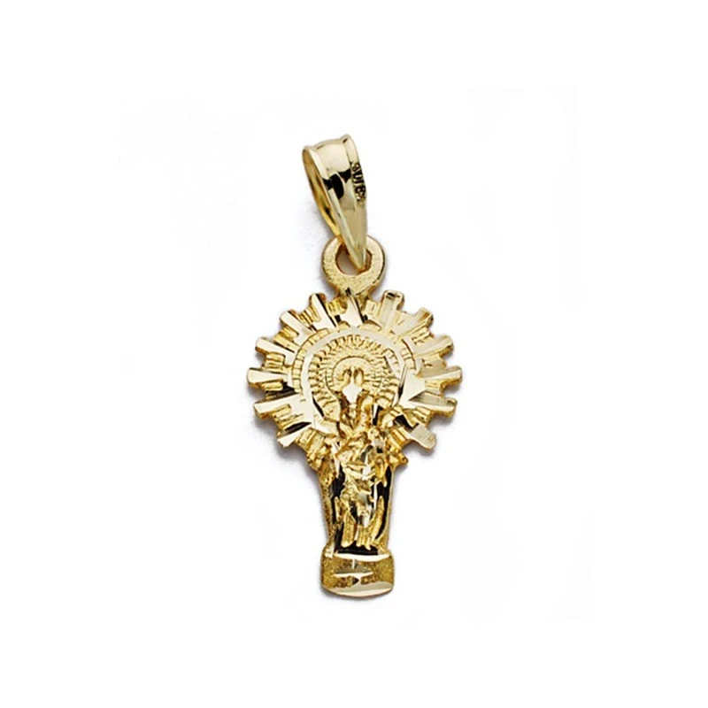 Medalla oro 9k Virgen del Pilar silueta 20mm. [AA0782]