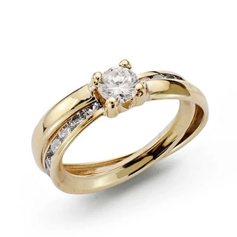 Solitario oro 9k banda circonitas [AA0820]