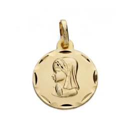 Medalla oro 9k Virgen Niña 16mm. [AA0838]