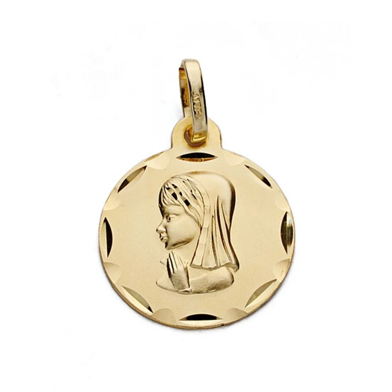Medalla oro 9k Virgen Niña 16mm. [AA0838]
