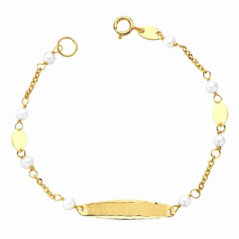 Esclava oro 18k perlas 13.5cm. [AA0171]