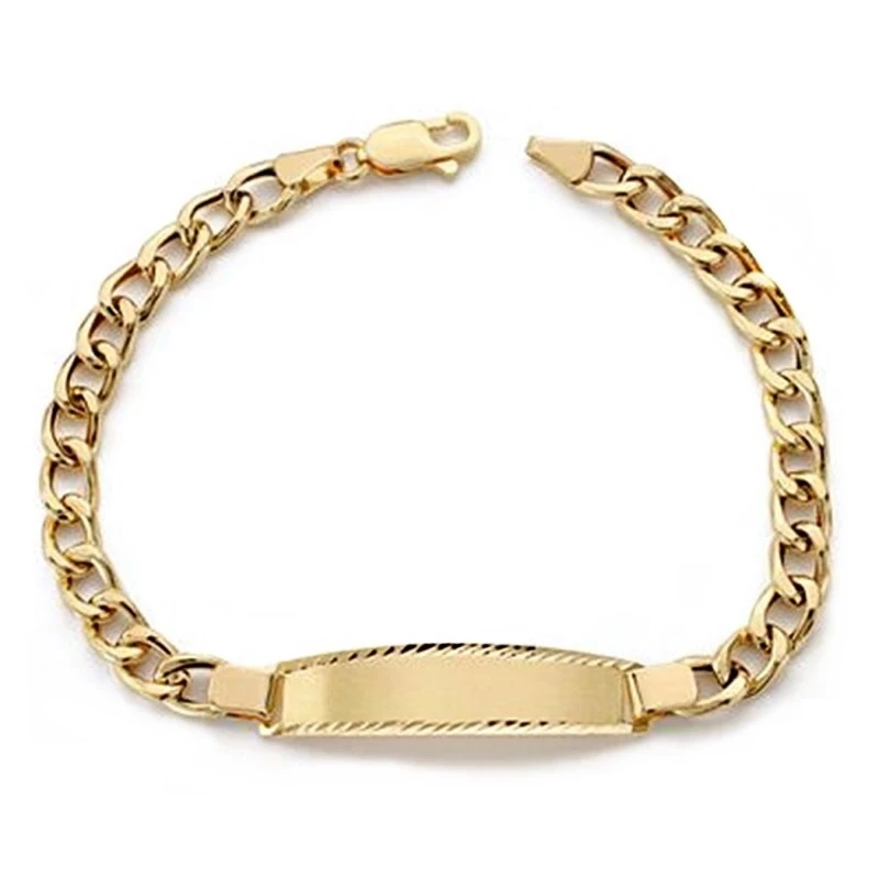 Esclava oro 18k barbada hueca 19cm. [AA0530]