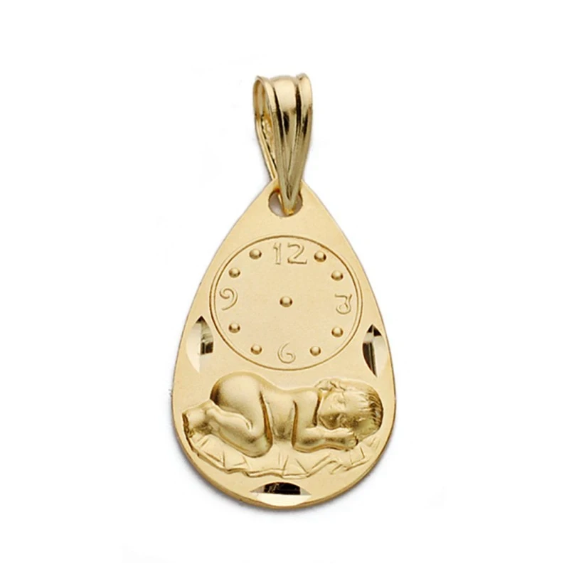 Medalla oro 18k niño reloj 19mm. [AA0576]