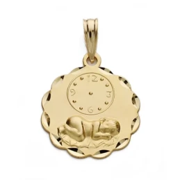Medalla oro 18k niño reloj 19mm. [AA0582]