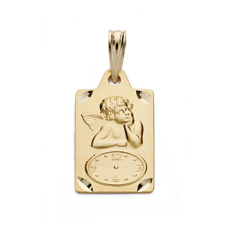 Medalla oro 18k ángel reloj 19mm. [AA0585]