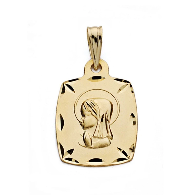 Medalla oro 9k 19mm. rectangular [AA0690]
