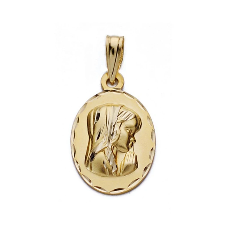 Medalla oro 9k Virgen Niña 19mm. [AA0693]