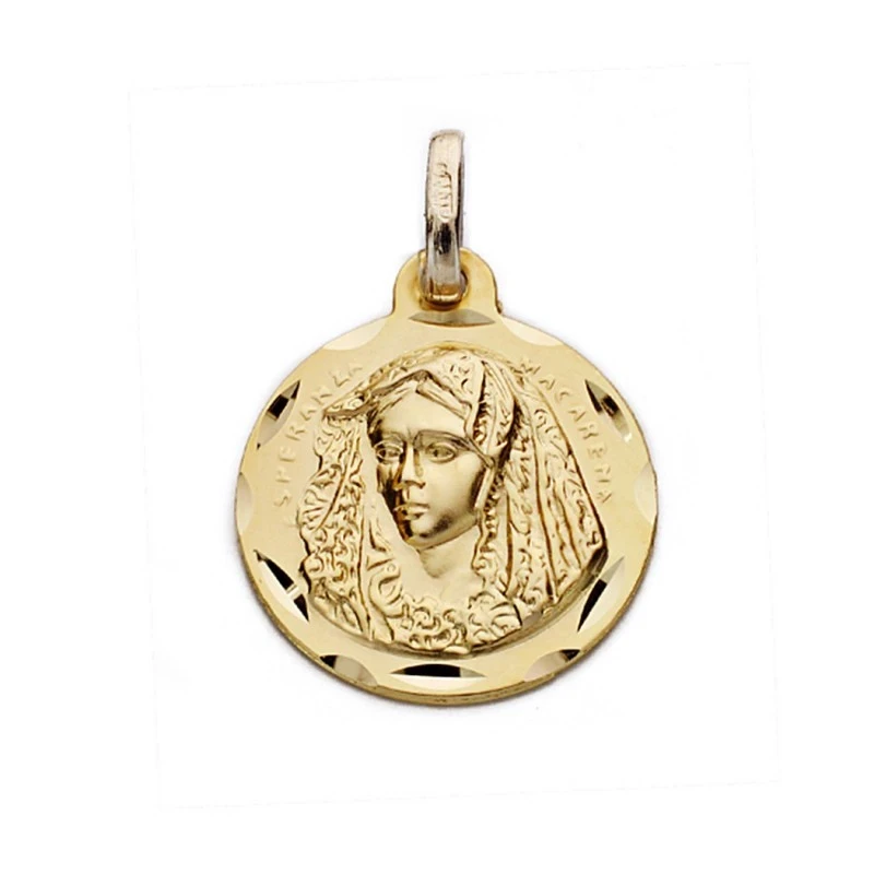Medalla oro 9k macarena 16mm. [AA0829]