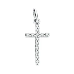 Cruz oro blanco 18k circonitas 18x8mm [AA0987]