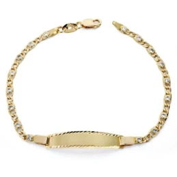 Esclava oro 18k circonitas 17cm. cierre mosquetón [7754]