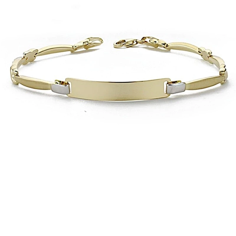 Esclava oro 18k bicolor 18cm. semirígida tramos [8050]