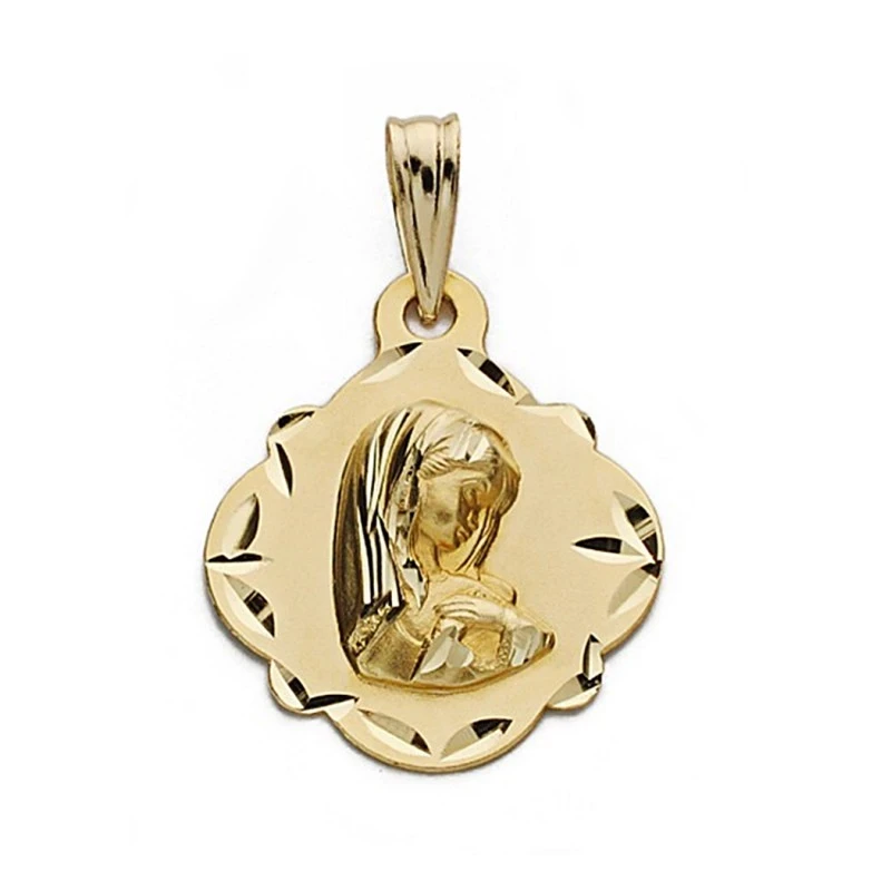 Medalla oro 18k Virgen Niña 19mm. [9082]