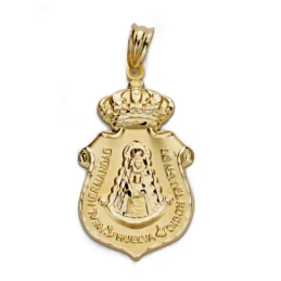 Colgante medalla oro 18k Virgen del Rocío 30mm. [AA0004]
