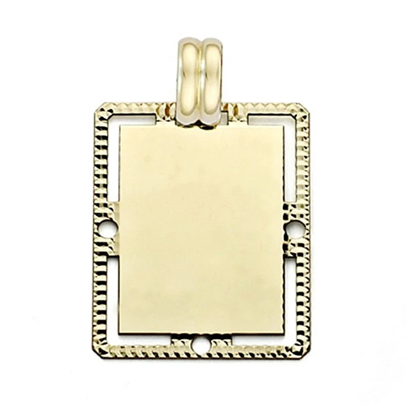 Colgante oro 18k chapa filo tallado 26mm. [7559GR]