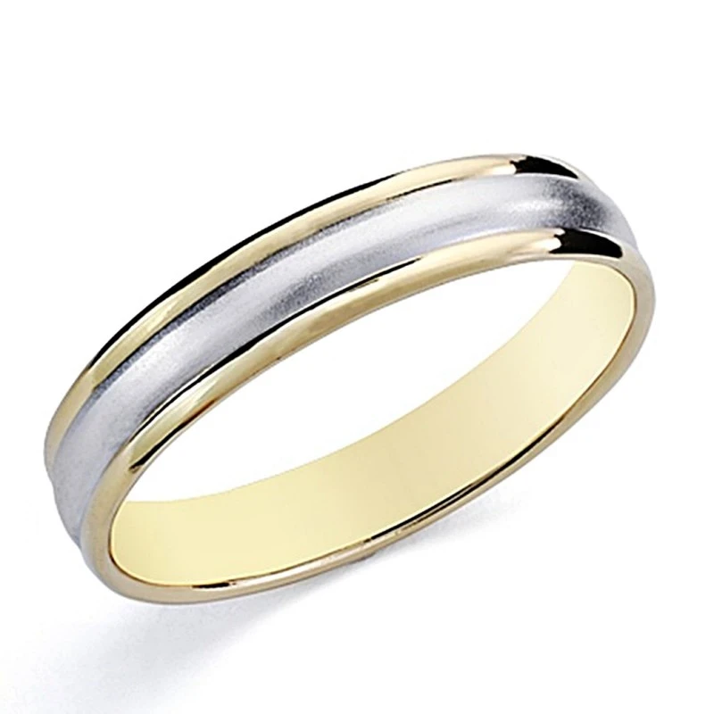 Alianza oro 18k bicolor 4mm. [8067GR]