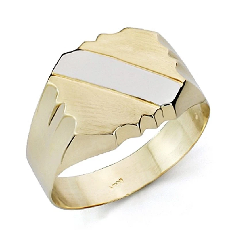 Sello oro bicolor 18k caballerobanda hueco [7502]