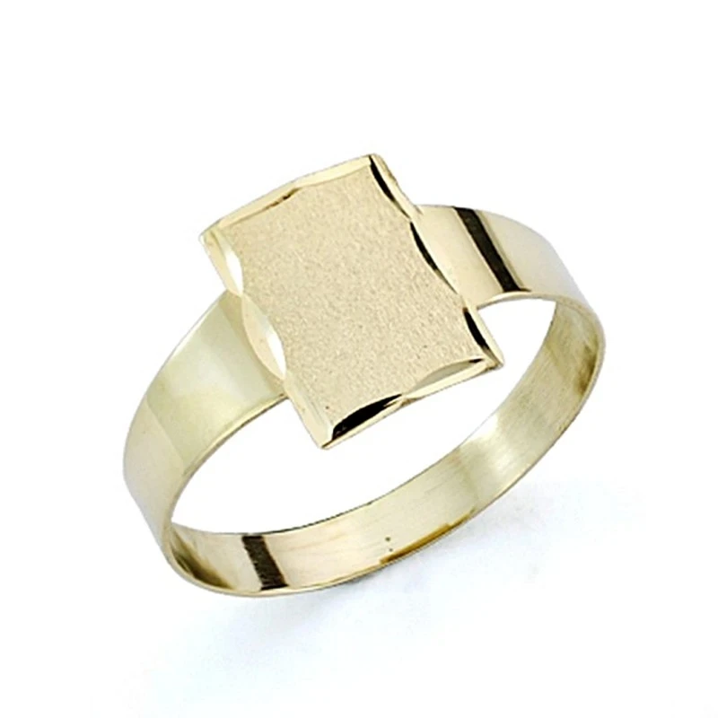Sello oro 18k bebérectangular mediano hueco [7511]