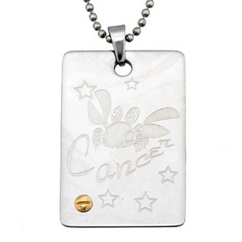 Colgante acero y oro 18k horóscopo zodíaco Cáncer [4981]