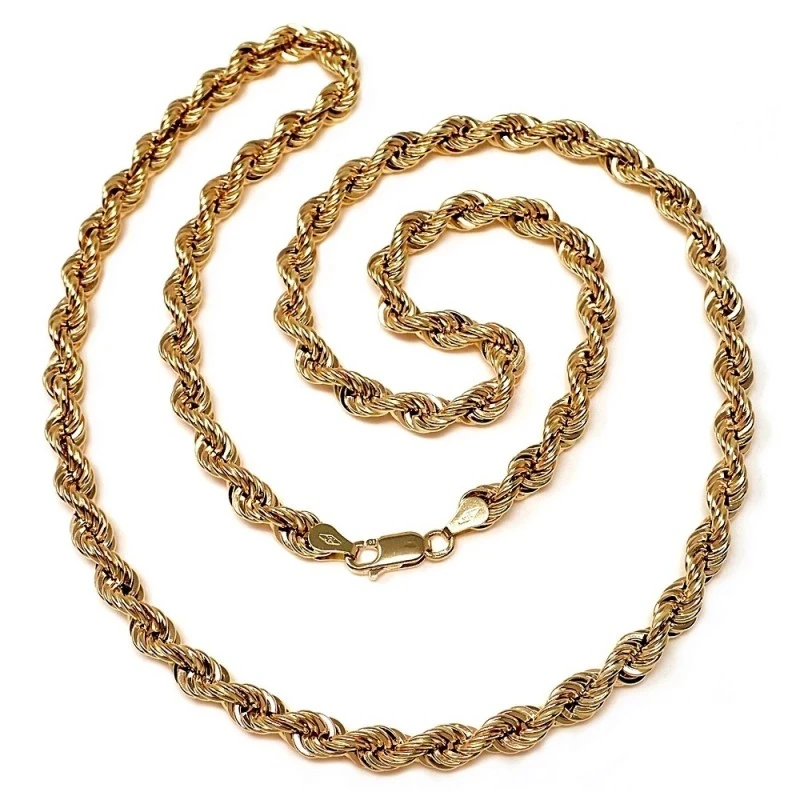 Cordón cadena oro 18k salomónico 50cm. normal 5mm. [AA1574]