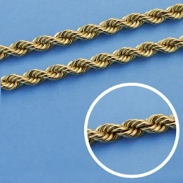 Cordón cadena oro 18k salomónico 50cm. normal 5mm. [AA1574]