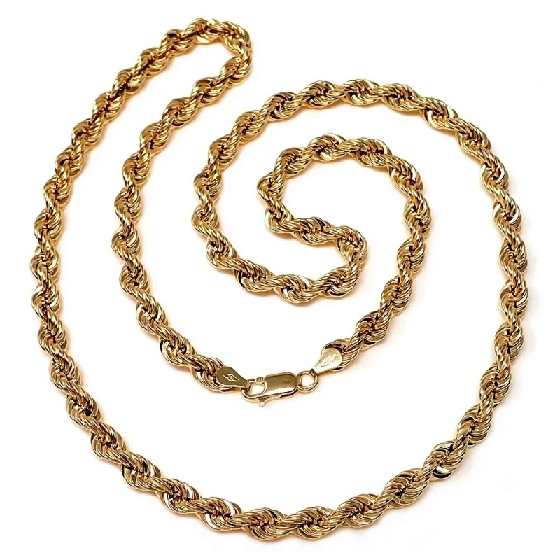 Cordón cadena oro 18k salomónico 60cm. normal 5mm. [AA1575]