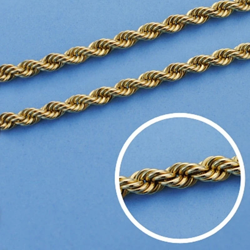 Cordón cadena oro 18k salomónico 45cm. normal 4mm. [AA1581]