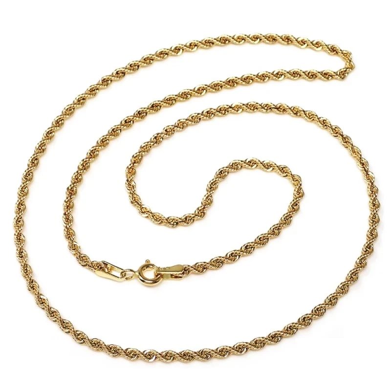 Cordón cadena oro 18k salomónico 50cm. ligero 3.5mm. [AA1591]