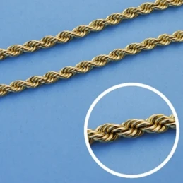 Cordón cadena oro 18k salomónico 50cm. ligero 3.5mm. [AA1591]
