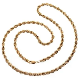 Cordón cadena oro 18k salomónico 45cm. normal 4mm. [AA1592]